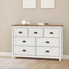 Cômoda 7 Gavetas Topázio - Branco E Freijó