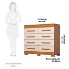 Cômoda 8 Gavetas 100% Mdf Lantana 112cm Espresso Móveis Cinam