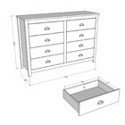 Cômoda 8 Gavetas 125x85cm Topazio Freijo