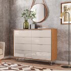 Cômoda 8 Gavetas 136cm Premium Lukaliam Móveis Off White/amên