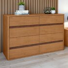 Cômoda 8 Gavetas 150x95cm Leder Amêndoa Clean