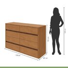 Cômoda 8 Gavetas 150x95cm Leder Amêndoa Clean