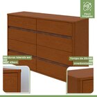 Cômoda 8 Gavetas 150x95cm Leder Frassino
