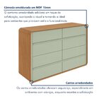 Cômoda 8 Gavetas 152x48x96cm Loop Amendoa Clean/salvia