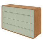 Cômoda 8 Gavetas 152x48x96cm Loop Amendoa Clean/salvia