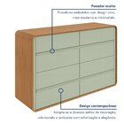Cômoda 8 Gavetas 152x48x96cm Loop Amendoa Clean/salvia