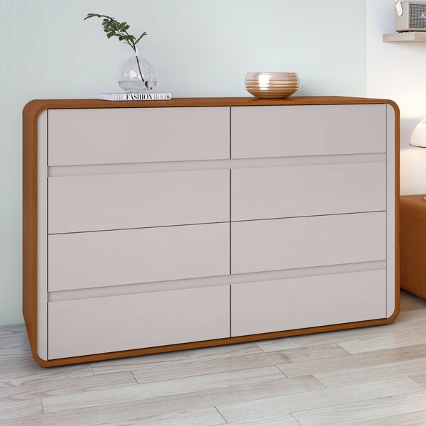 Cômoda 8 Gavetas 152x48x96cm Loop Frassino/off White