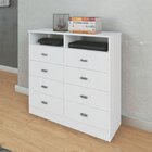 Cômoda 8 Gavetas 2 Nichos Manaus Móveis Sul Branco