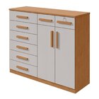 Cômoda 8 Gavetas 2 Portas 118,5x142cm Toronto Amêndoa Clean/o