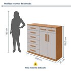 Cômoda 8 Gavetas 2 Portas 118,5x142cm Toronto Amêndoa Clean/o