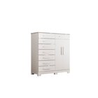 Cômoda 8 Gavetas 2 Portas Com Cabideiro Verona Branco