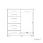 Cômoda 8 Gavetas 2 Portas Com Cabideiro Verona Cinamomo / Off