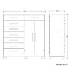 Cômoda 8 Gavetas 2 Portas Com Cabideiro Verona Nature/titanium