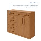Cômoda 8 Gavetas 2 Portas Toronto lopas Amêndoa Clean
