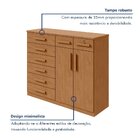 Cômoda 8 Gavetas 2 Portas Toronto lopas Amêndoa Clean