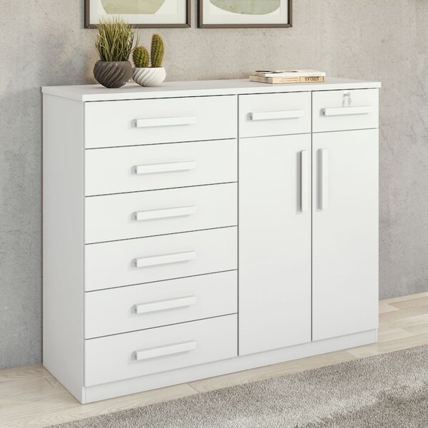 Cômoda 8 Gavetas 2 Portas Toronto lopas Branco