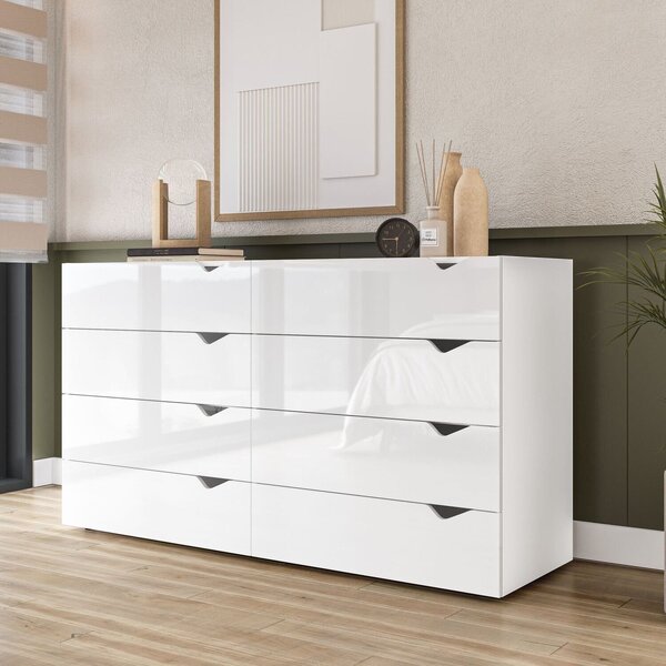 Cômoda 8 Gavetas 83,5cm X 150cm Porto Branco