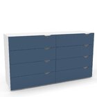 Cômoda 8 Gavetas 83,5cm X 150cm Porto Branco/azul