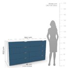 Cômoda 8 Gavetas 83,5cm X 150cm Porto Branco/azul