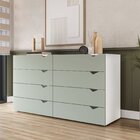 Cômoda 8 Gavetas 83,5x150,1x46 Cm Porto Branco/verde