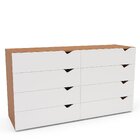 Cômoda 8 Gavetas 83,5x150,1x46 Cm Porto Freijó/branco