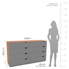 Cômoda 8 Gavetas 83,5x150,1x46 Cm Porto Freijó/cinza