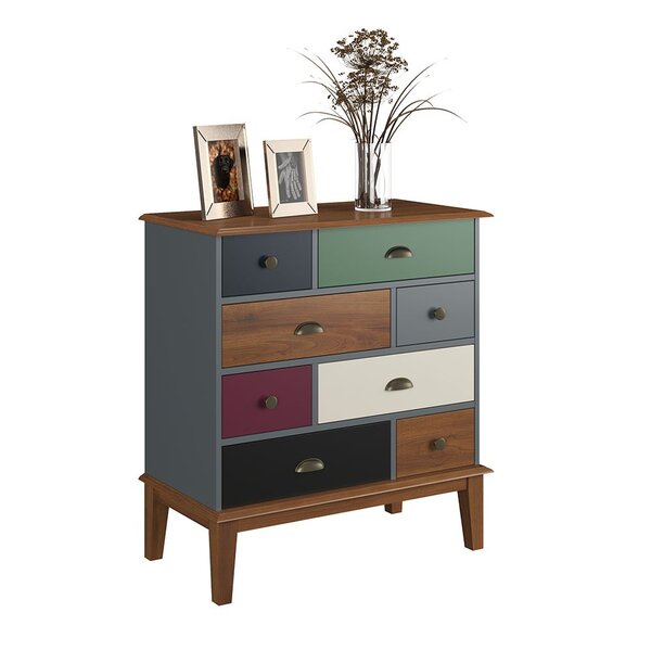 Cômoda 8 Gavetas Cinza Color