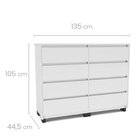 Cômoda 8 Gavetas Coimbra Branco