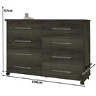 Comoda 8 Gavetas Com Rodizios Jade  Freijó