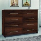 Comoda 8 Gavetas Com Rodizios Jade  Freijó