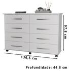 Comoda 8 Gavetas Com Rodizios Jd50 Mpri