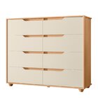 Cômoda 8 Gavetas Doble 116x136x45 Cm Freijó/off White