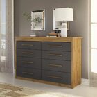 Cômoda 8 Gavetas Elegance Batrol Móveis Ipê Nobre/grafite