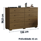 Cômoda 8 Gavetas Évora Aramóveis