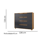 Cômoda 8 Gavetas Flex Doble Albatroz