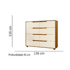 Cômoda 8 Gavetas Flex Doble - Móveis Albatroz - Carvalho Grif