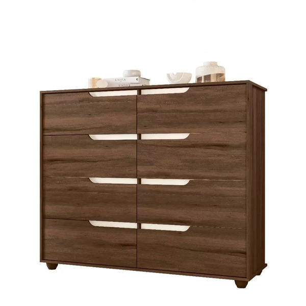 Cômoda 8 Gavetas Flex Doble - Móveis Albatroz - Cedro/off Whi