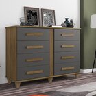 Cômoda 8 Gavetas Georgia  Cinamomo/grafite