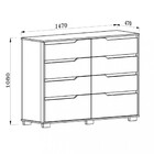 Cômoda 8 Gavetas Georgia Moval