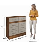 Cômoda 8 Gavetas Imperatriz Castanho/offwhite