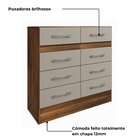 Cômoda 8 Gavetas Imperatriz Castanho/offwhite