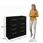 Cômoda 8 Gavetas Imperatriz Preto