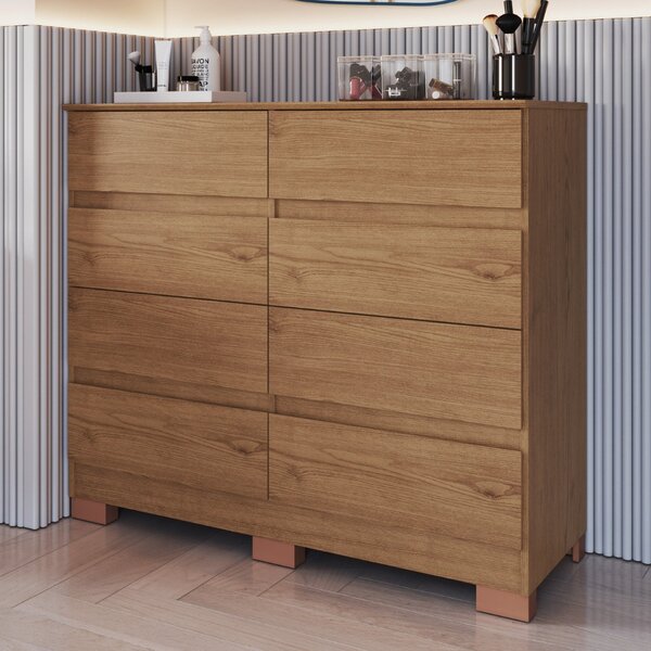 Cômoda 8 Gavetas Lara 108cm X 97cm 45,3cm Macadâmia