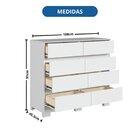 Cômoda 8 Gavetas Lara 108cm X 97cm X 45,5cm Branco
