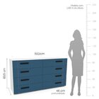 Cômoda 8 Gavetas Lisboa  Branco/azul