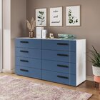 Cômoda 8 Gavetas Lisboa  Branco/azul