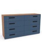 Cômoda 8 Gavetas Lisboa  Freijó/azul