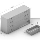 Cômoda 8 Gavetas Lisboa  Freijó/azul