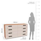 Cômoda 8 Gavetas Lisboa  Freijó/creme