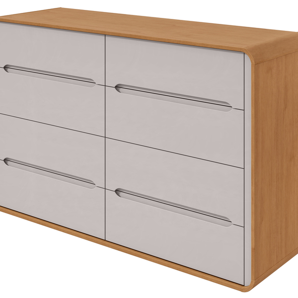 Comoda 8 Gavetas Loop - Lopas Amendoa Clean-off White